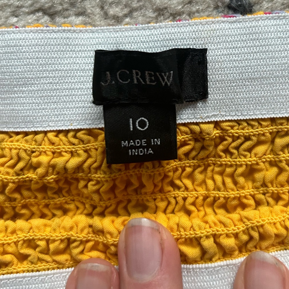 J. Crew, Sunny Block smocked skirt, size 10 - Picture 9 of 12